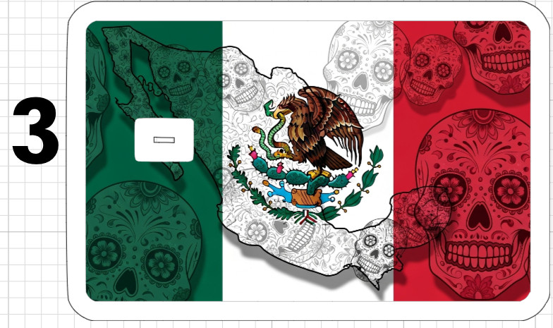 Mexico Flag ATM Debit Credit Card Skin Sticker Latino Mexican Art Dia Los Gift