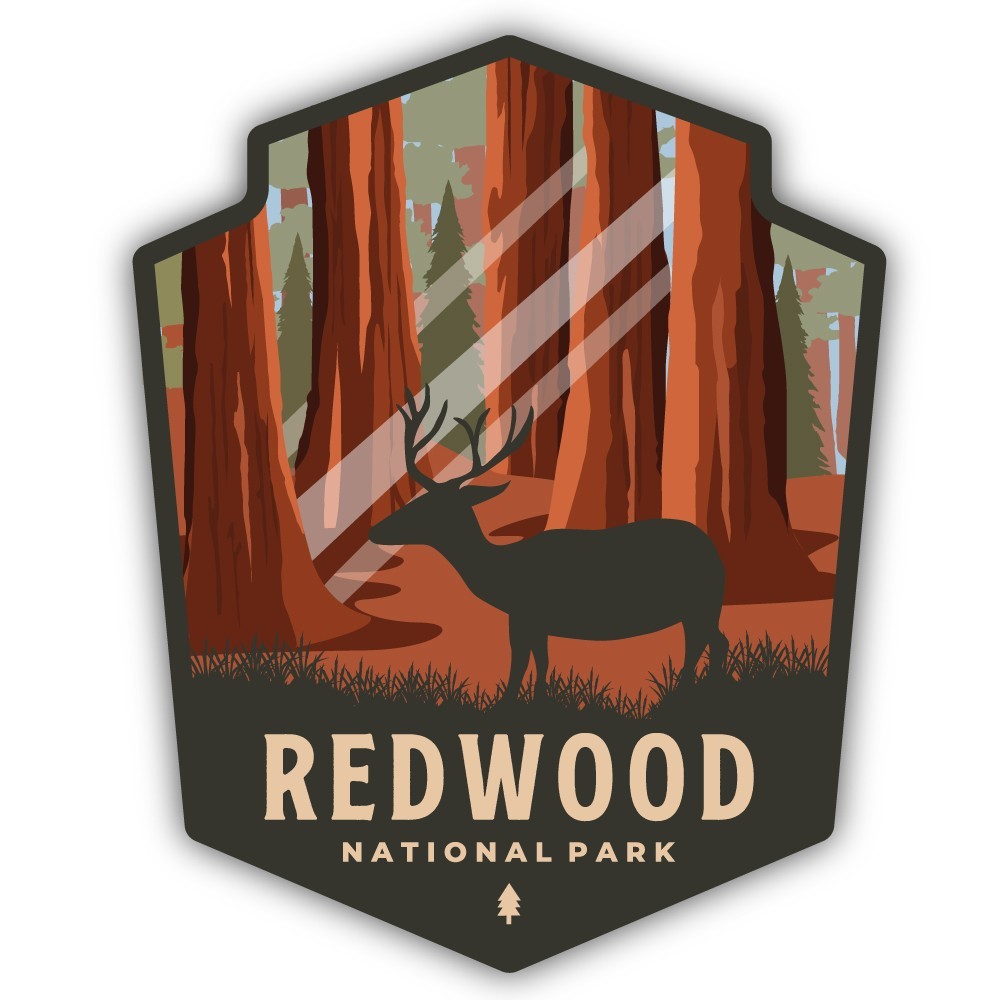Redwood National Park Emblem Cut To Shape Vinyl Sticker