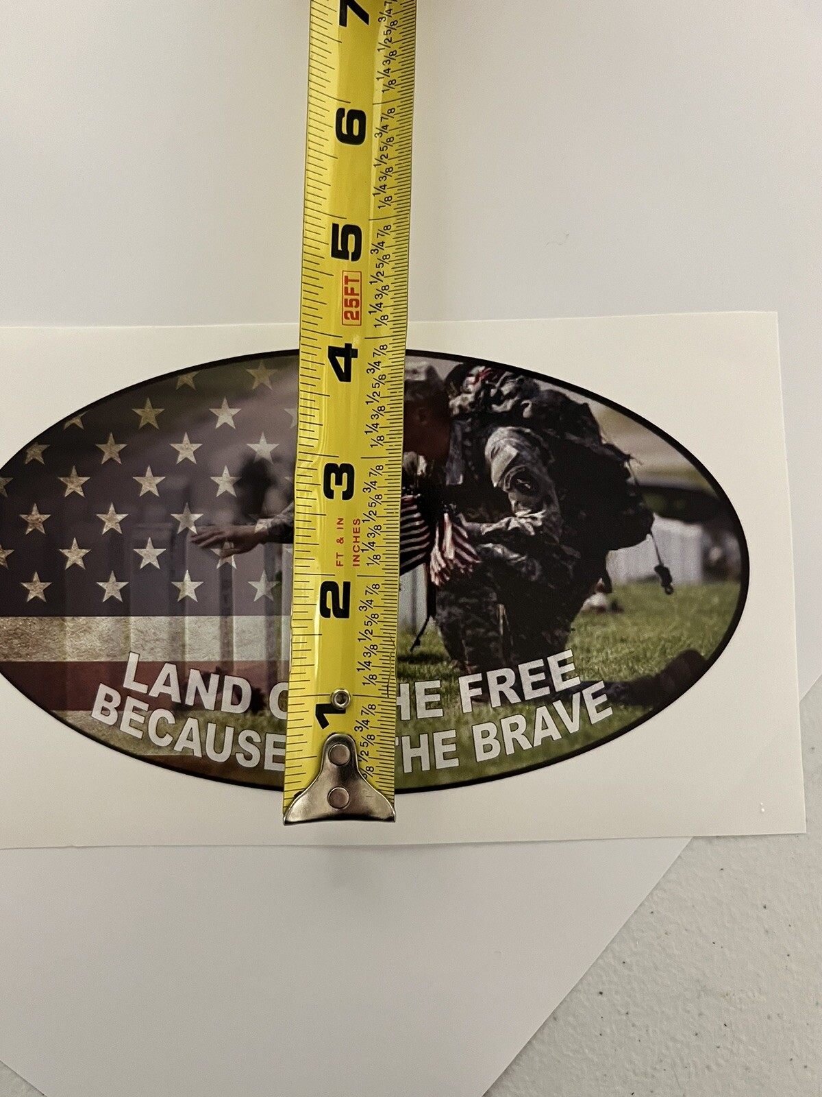 Home Of The Free Because Of The Brave Decal 4×7 Air Egress Vinyl