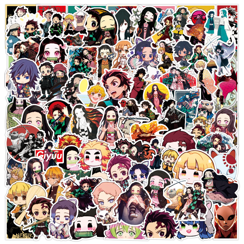 100Pcs Demon Slayer Anime Sticker for Teens Girl Water Bottles Waterproof