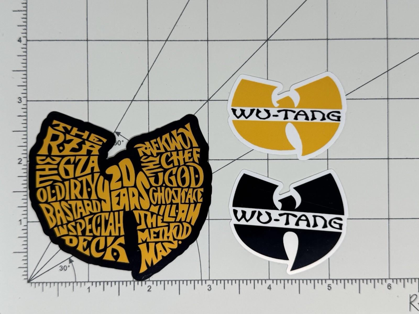 Wu Tang Clan Stickers Collage Logo 3 Sticker Lot