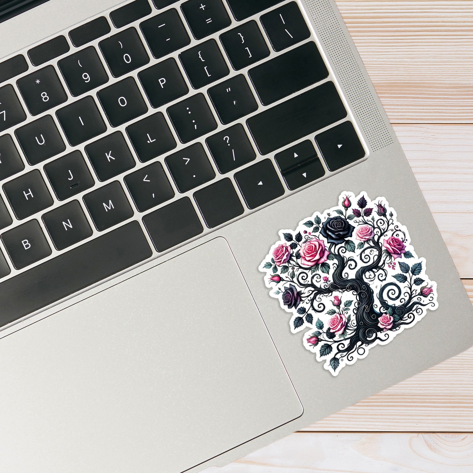 Black and Pink Rose Bush – Vinyl Decal Sticker – Car Window Laptop – #1133