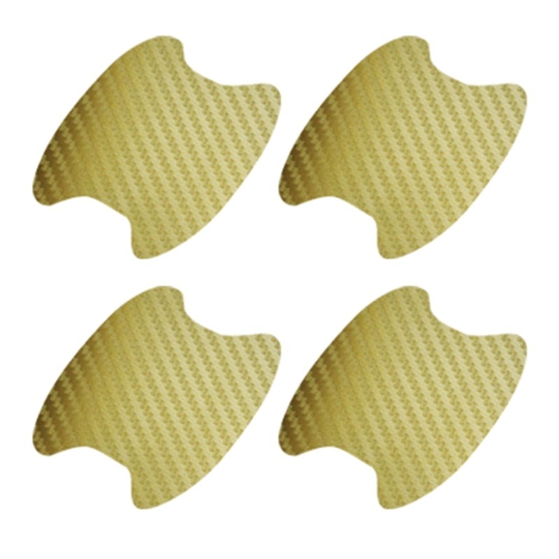 4pcs 3D Carbon Fiber Car Door Handle Stickers Anti Scratch Proof Cover Protector