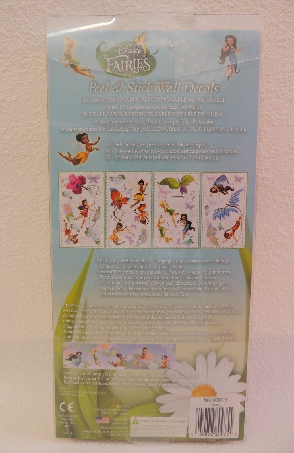 DISNEY FAIRIES TINKER BELL ROOMMATES PEEL AND STICK WALL DECALS # RMK1493SCS