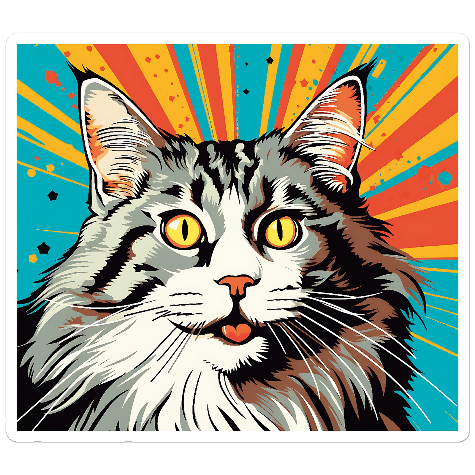 Popart Norwegian Cat – Vinyl Decal Sticker – Car Window Laptop – ebn11861