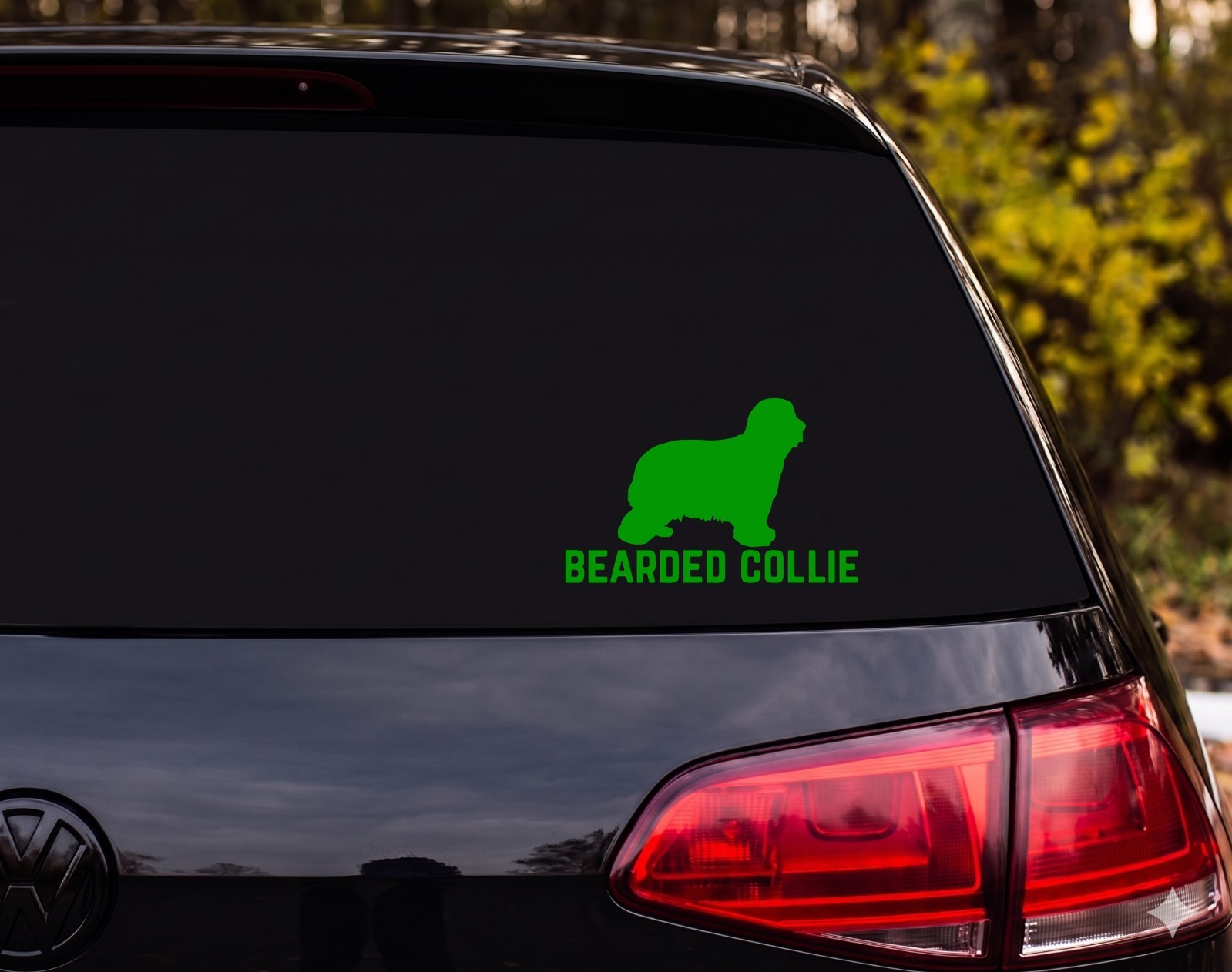 Bearded Collie Dog Silhouette Die Cut Vinyl Decal Car Laptop | Dog Lover Gift