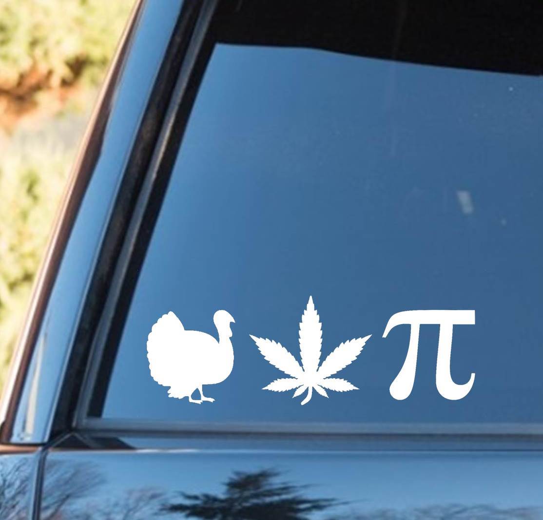 M1126 Turkey Pot Pi Marijuana Cannabis Leaf Decal Sticker Weed Bud 420 Dope Hash