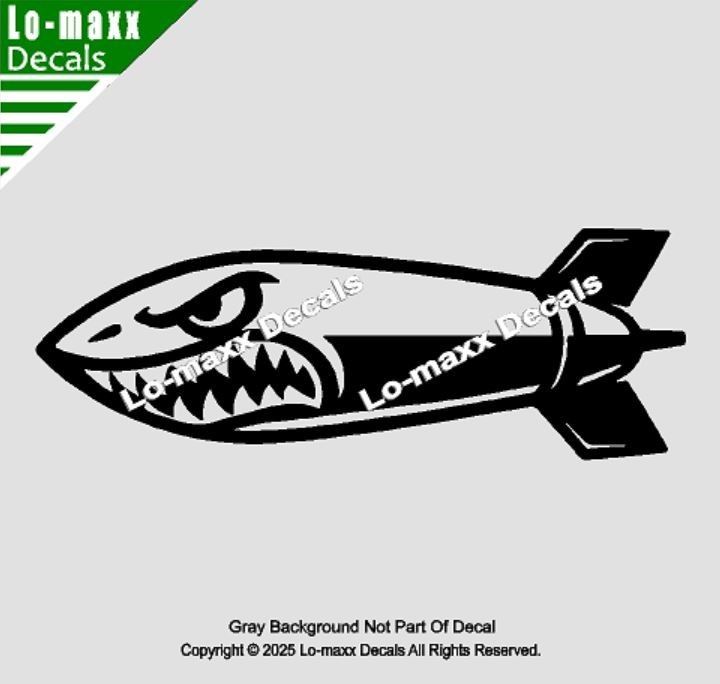 WW 2 Angry Fighter Bomb Sticker Military Nose Art Style Avery Dennison Vinyl
