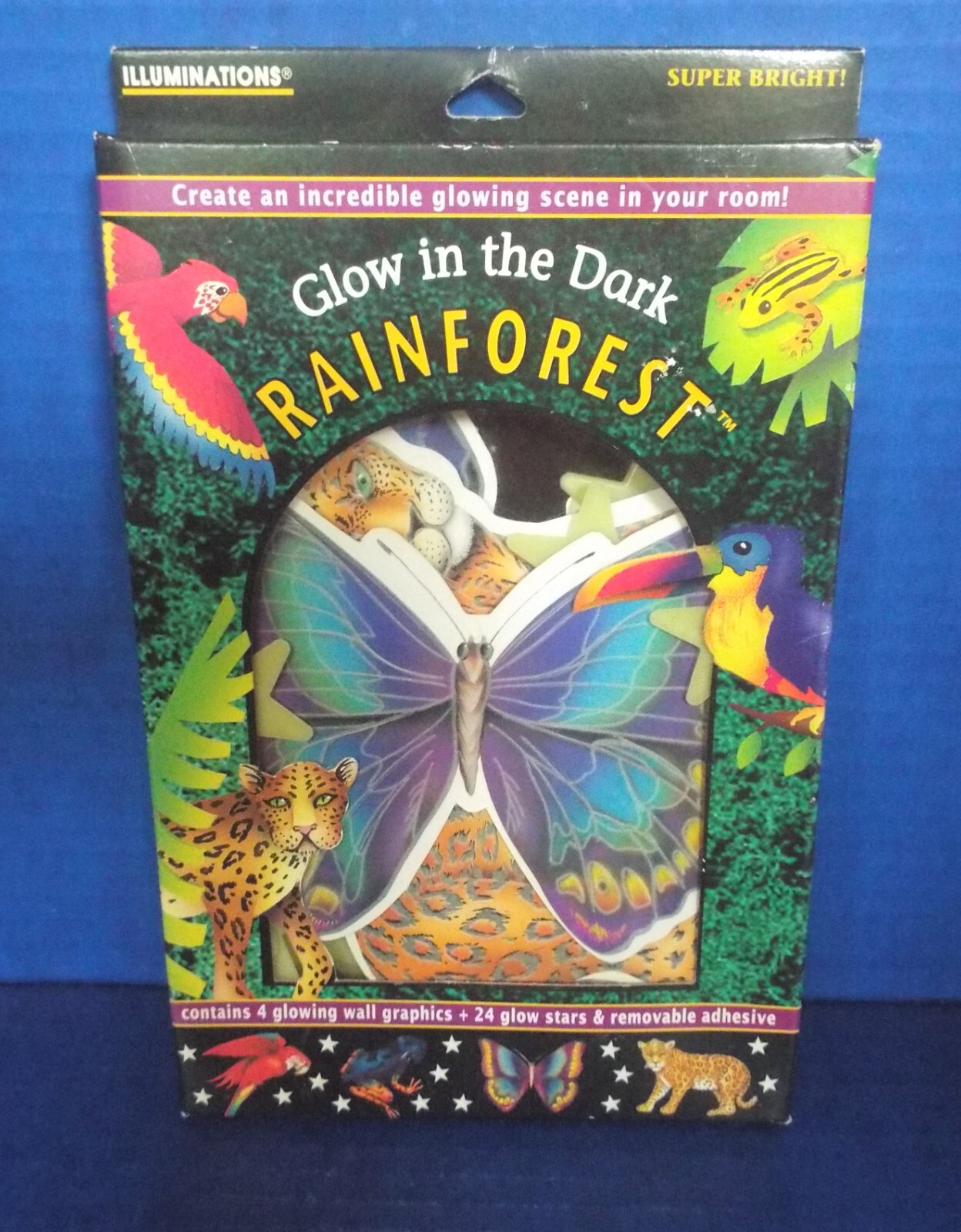 Vintage 1995 Glow In The Dark ILLUMINATIONS Rainforest /4 Wall Graphics/24 Stars