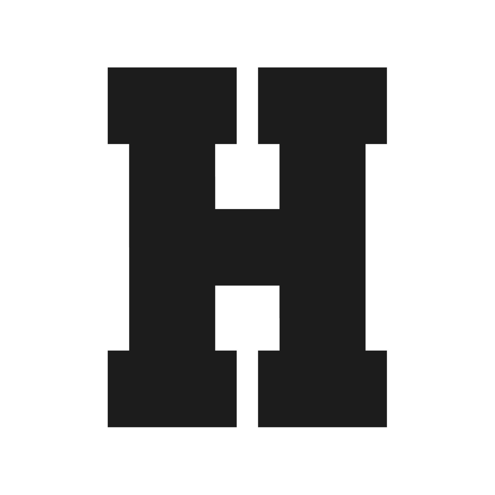 Letter H Varsity font Vinyl decal bold sports font Sticker