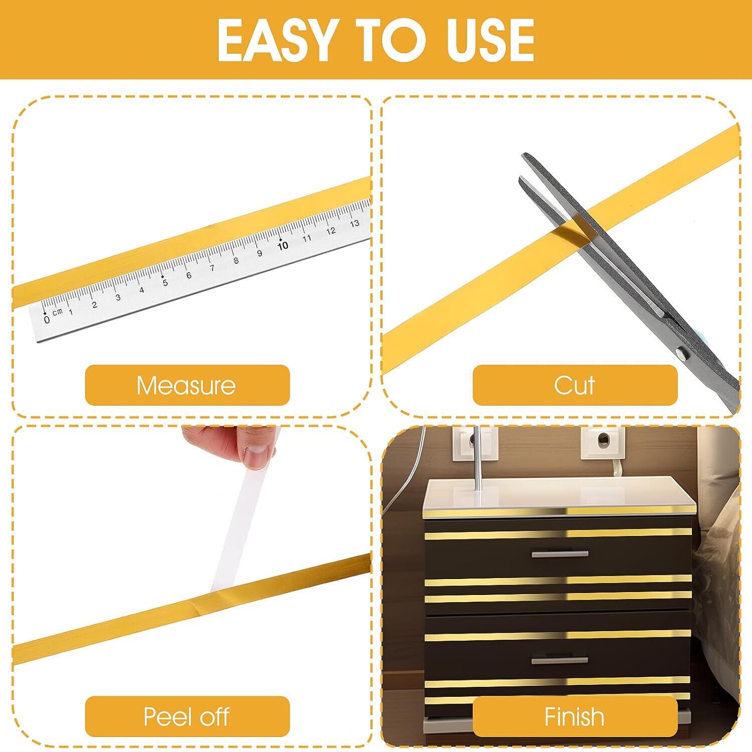 Self-adhesive Ceramics Tile Gap Tape Mildewproof Corner Edges Strip Line Sticker