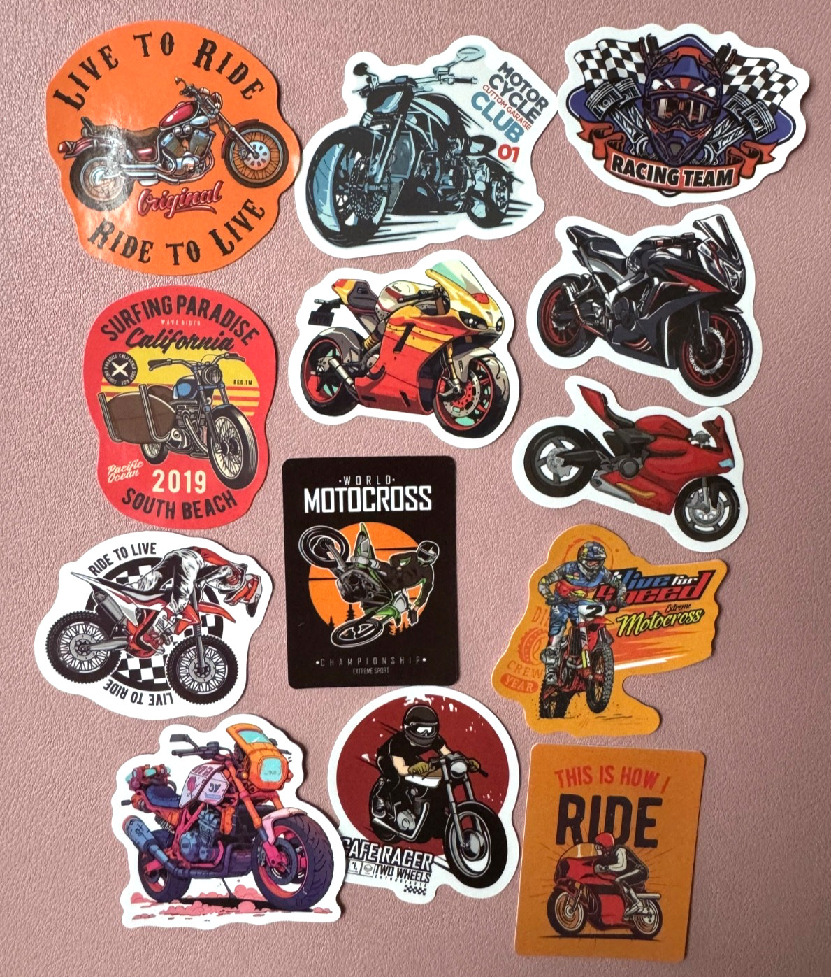 Retro Motorcycle Stickers Motorcycle Club Stickers 7pcs Random Mix