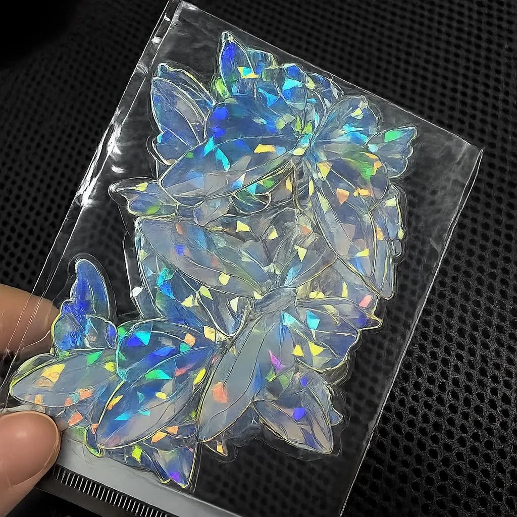 20 Stickers Holographic Butterfly, window clings I For kids rooms, wall deco
