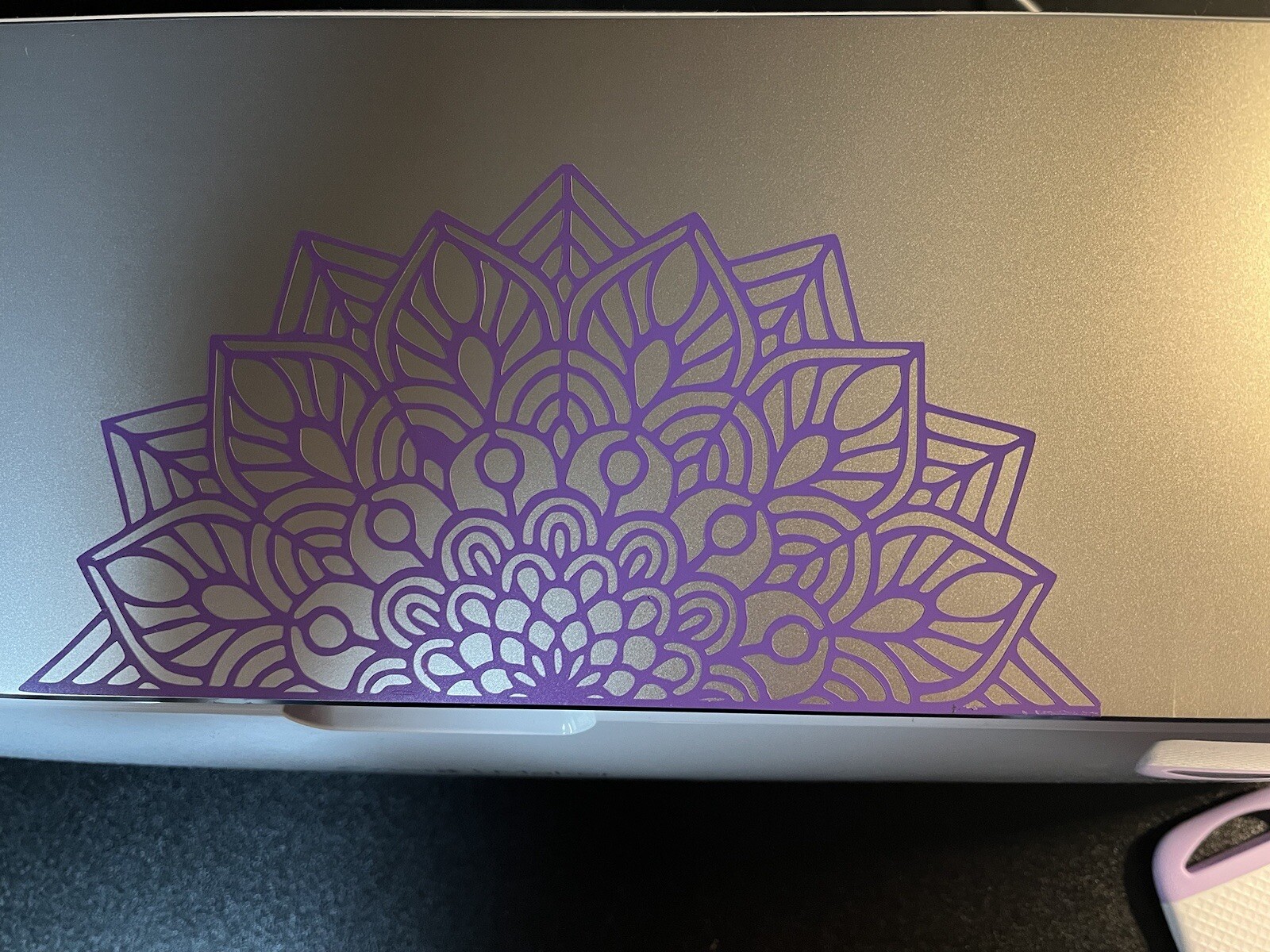Mandala Half Flower Removable vinyl decal sticker, Home Room Wall Decor 8×4”