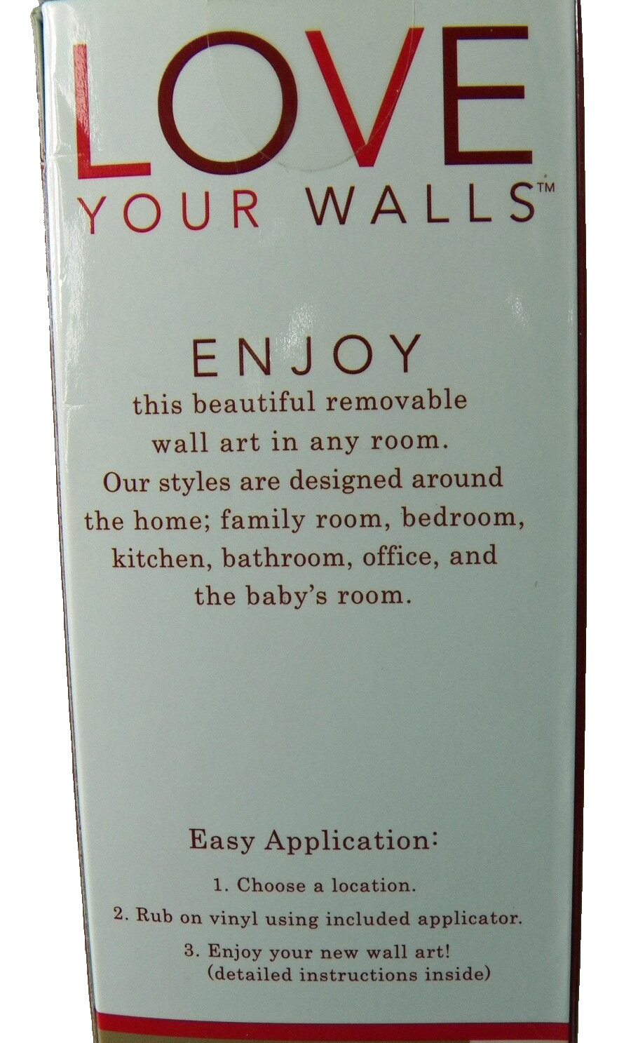 Live Laugh Love Vinyl Wall Art Decor Decal Black DIY Easy Removable 2010 NIB
