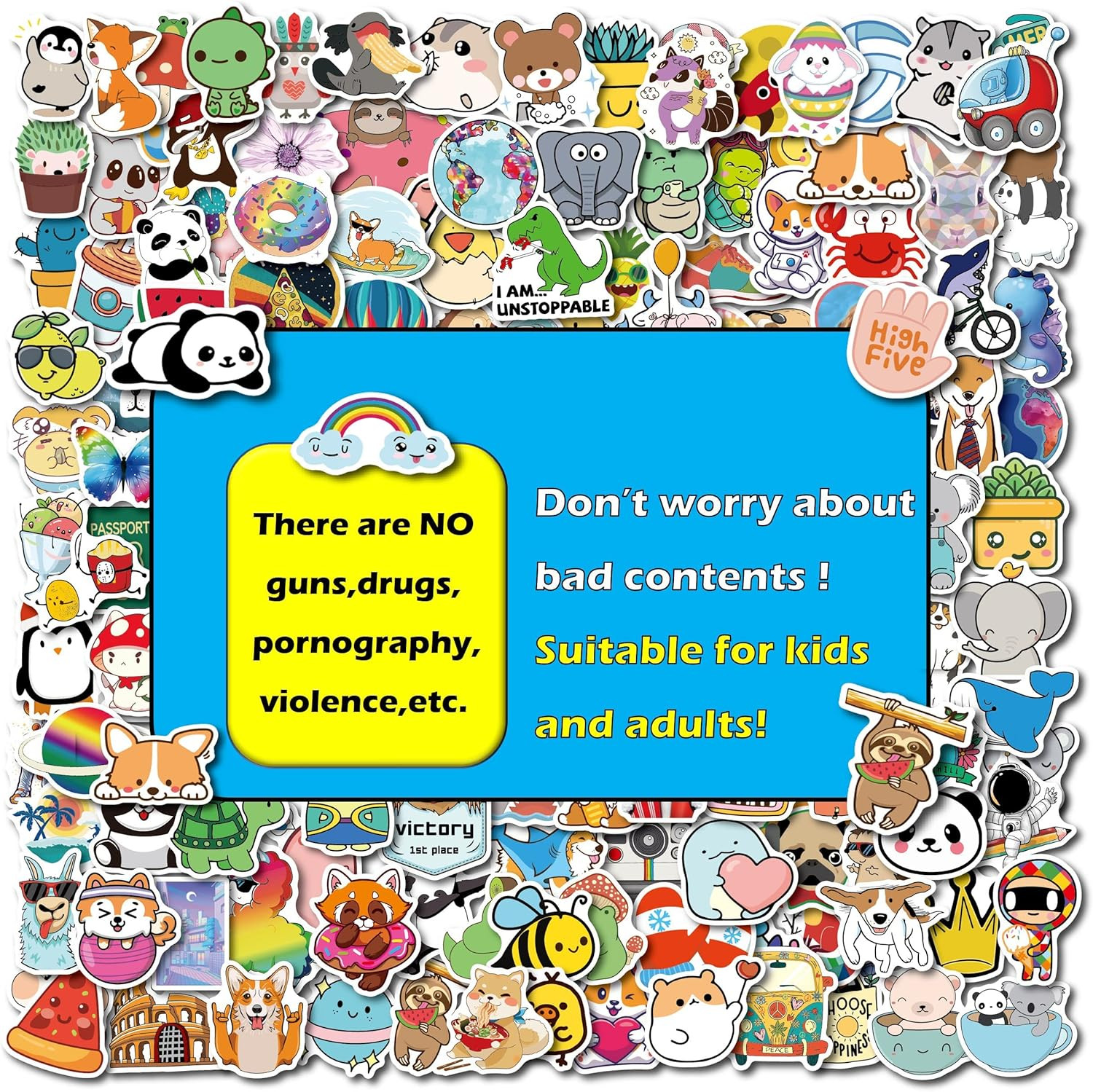 200Pcs Water Bottle Stickers for Kids Teens, Waterproof Vinyl Stickers, Stickers