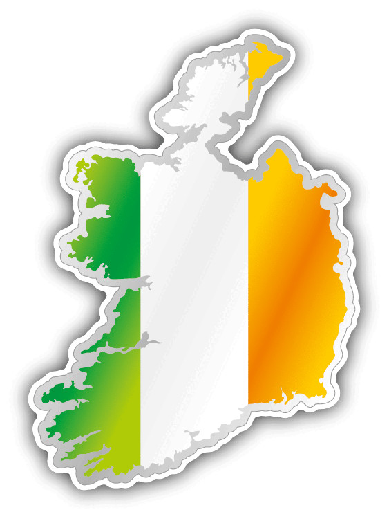 Ireland Map Flag Car Bumper Sticker Decal
