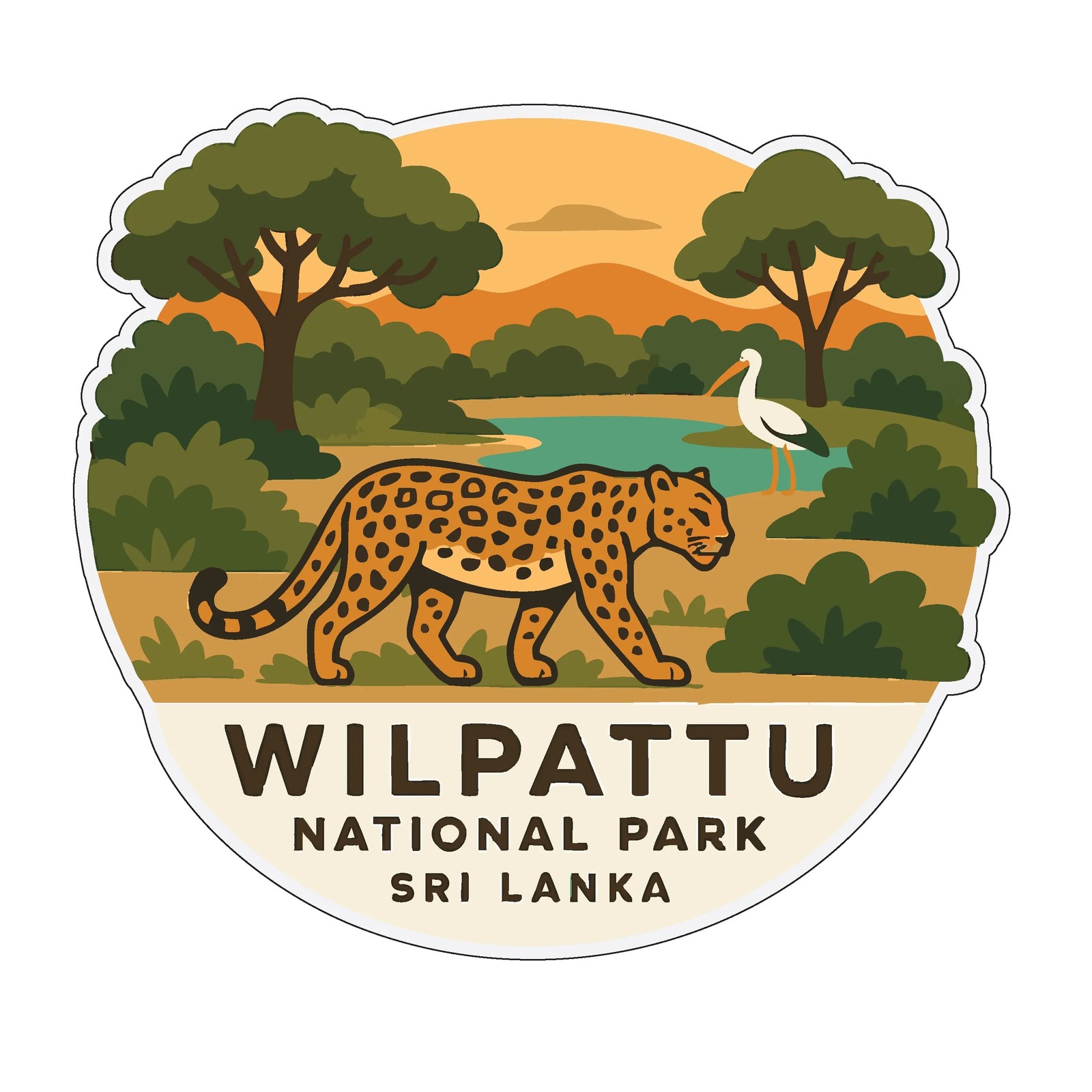 Wilpattu Sri Lanka National Park Sticker Decal Vinyl Die-Cut World