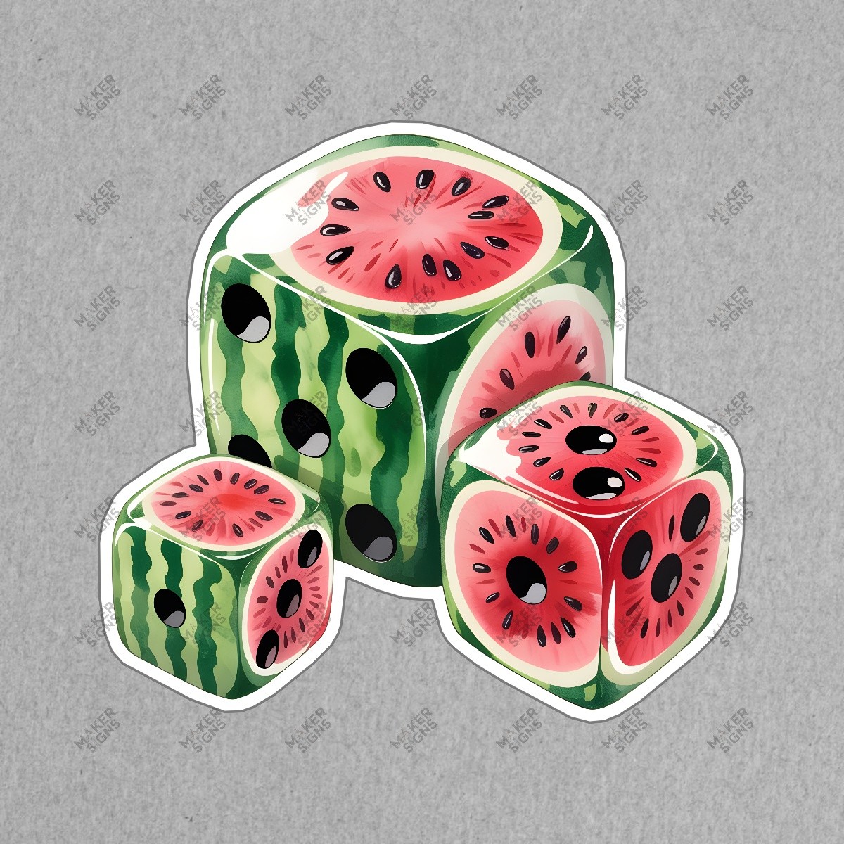 Whimsical Watermelon Dice Set 20 Sided, 8 Sided & 4 Sided Dice for #7407