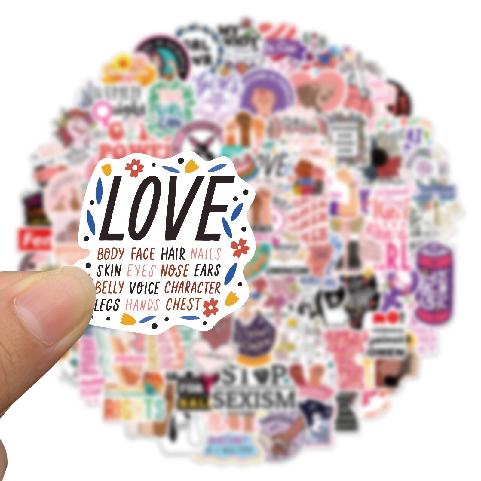 100pcs Feminist Stickers, Pride Queer LGBTQ Feminism GIRL POWER Equality, 183