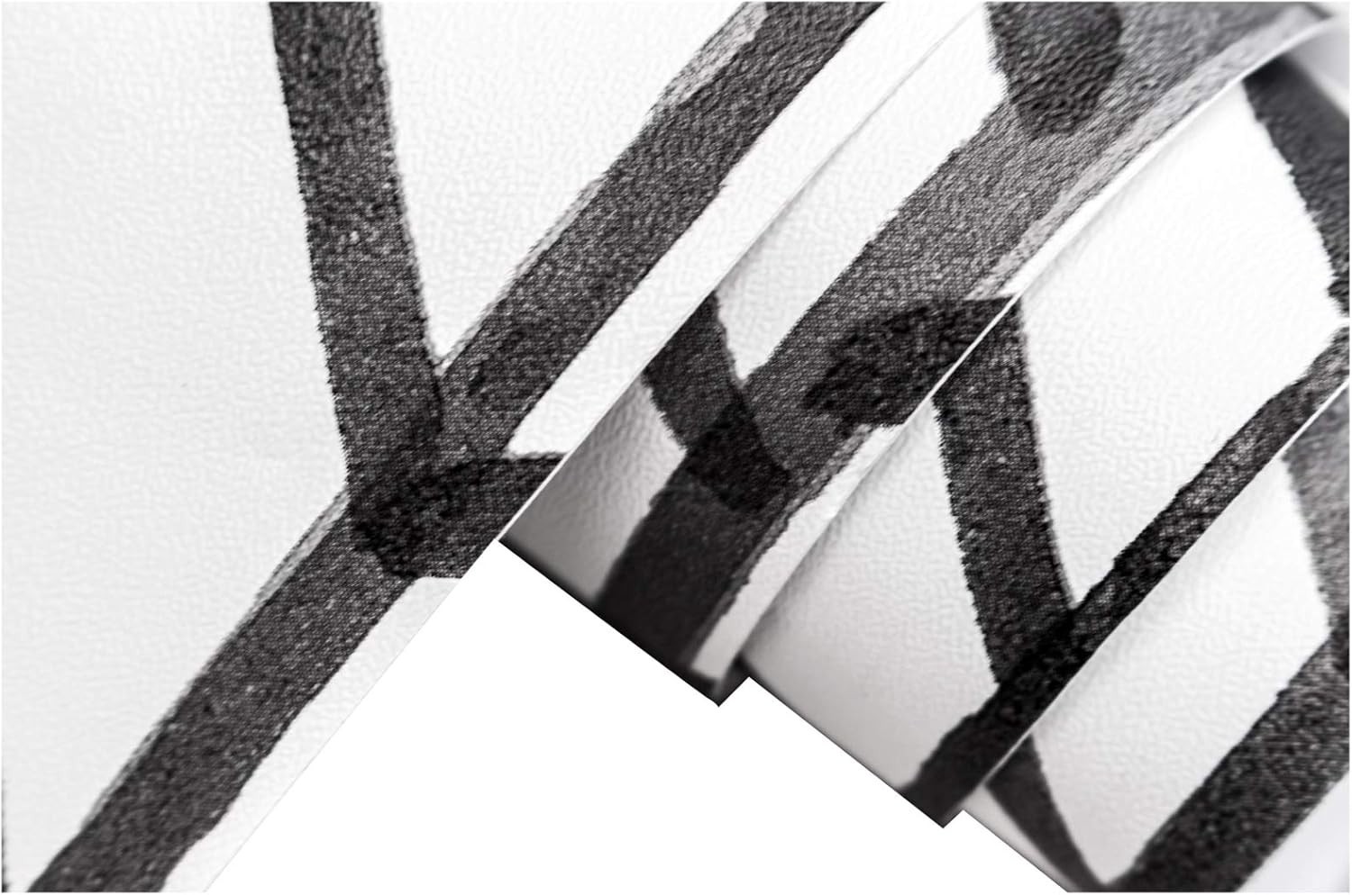 Peel Stick Accent Wallpaper Herringbone Black White Vinyl Removable Modern Chic