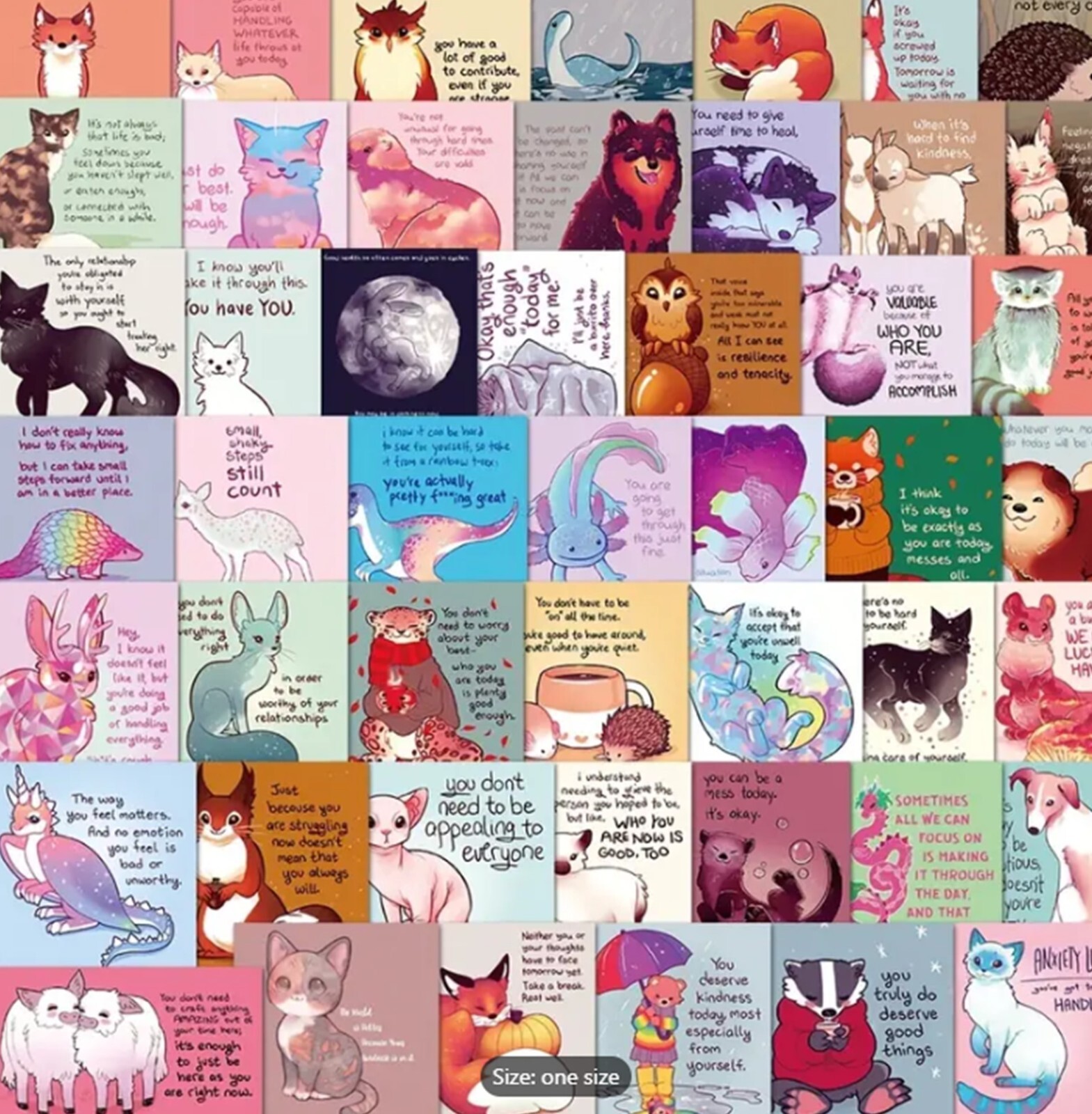 50pcs INSPERATION FROM ANIMALS STICKERS, Words of Wisdom, Laptop, Phone, Windows