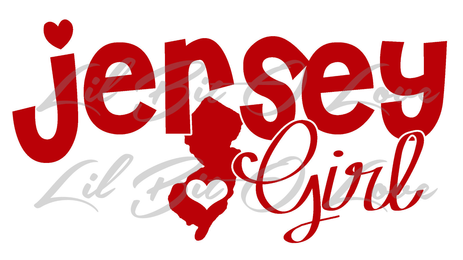 Jersey Girl Vinyl Decal Sticker New Jersey State with Heart Car Auto Vehicle