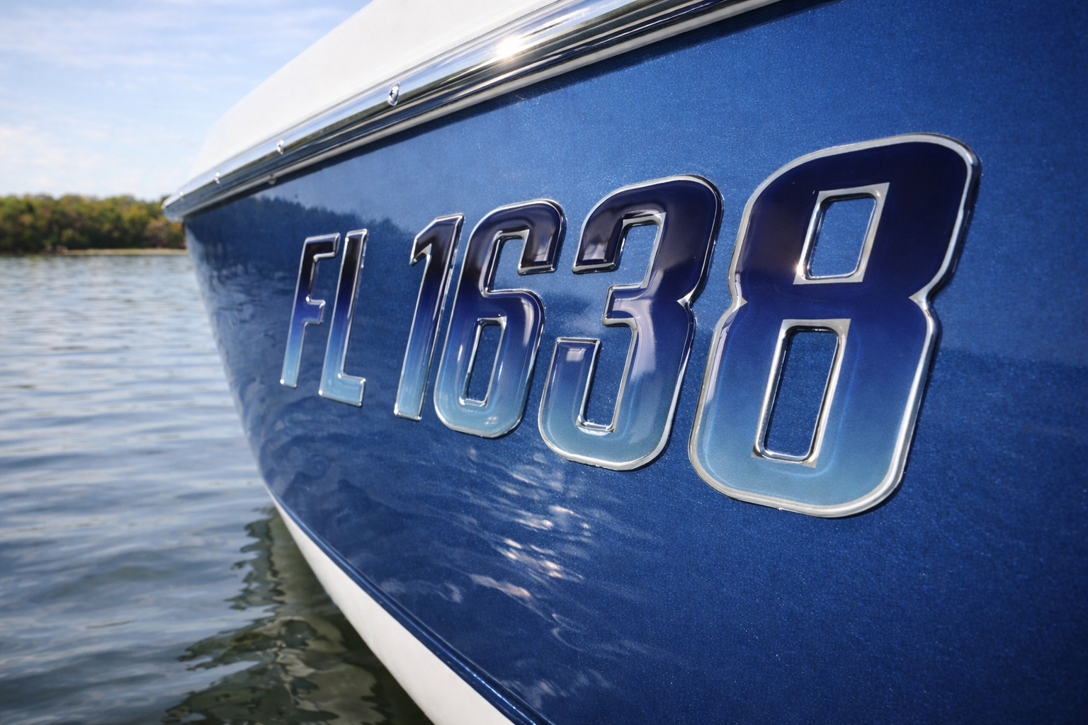 BLUE RAISED BOAT REGISTRATION NUMBERS • 3D DOMED DECALS • BOAT & JET SKI • WATER