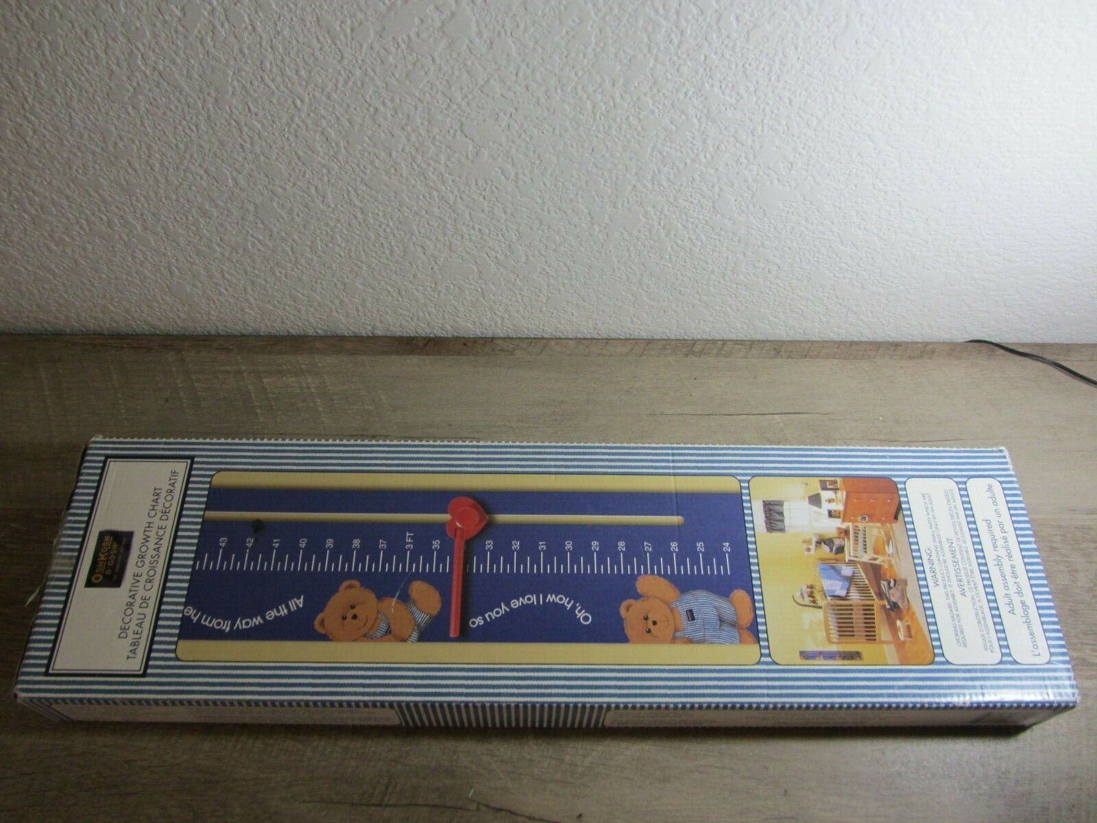 NEW VINTAGE OSHKOSH DECORATIVE GROWTH CHART 40" X 6" Cute