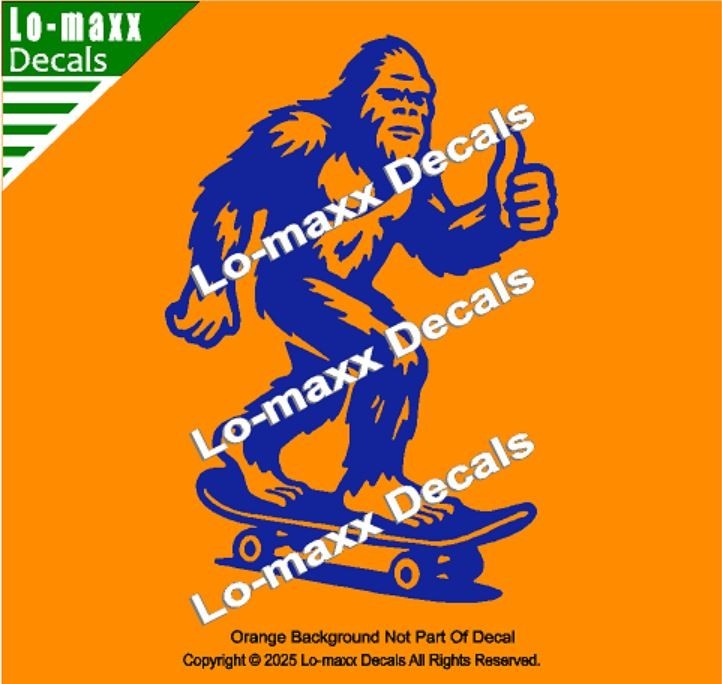 Sasquatch Yeti Skateboard Car Truck Funny Bigfoot Vinyl Sticker Die Cut Decal