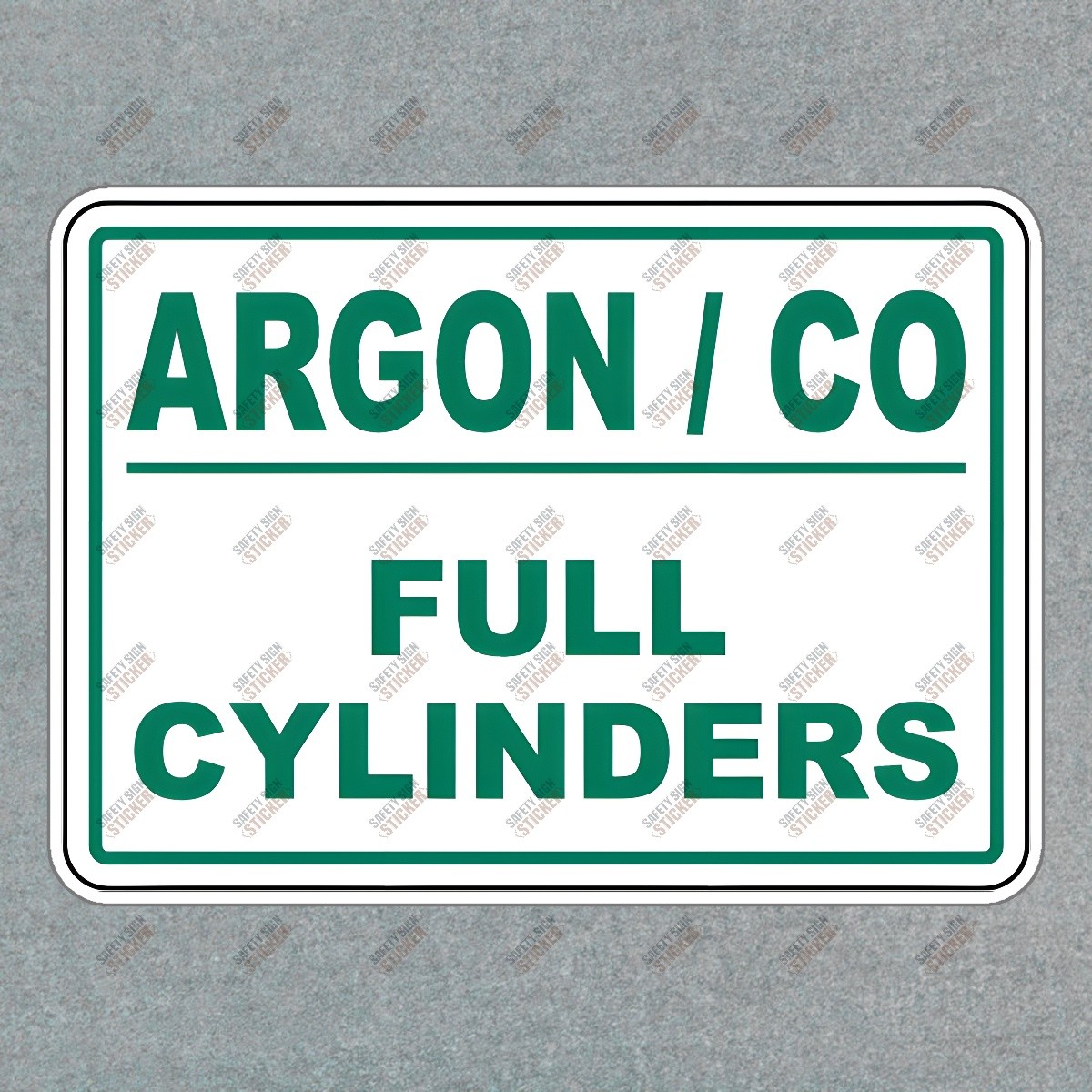 OSHA Compliant Safety Sign Argon/CO Full Cylinders Warning Sticker #499444