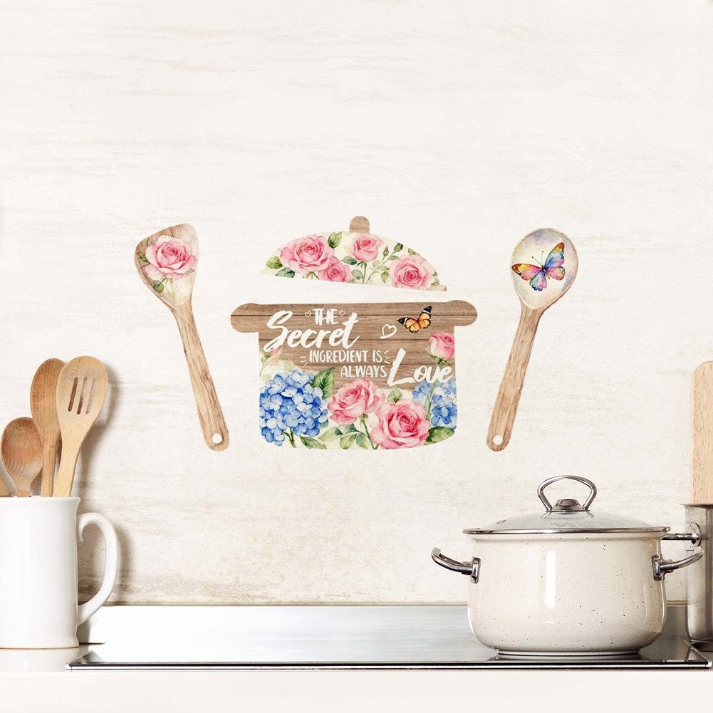 30x20cm Modern Floral PVC Wall Decal for Living Room Bedroom For Kitchen Spaces
