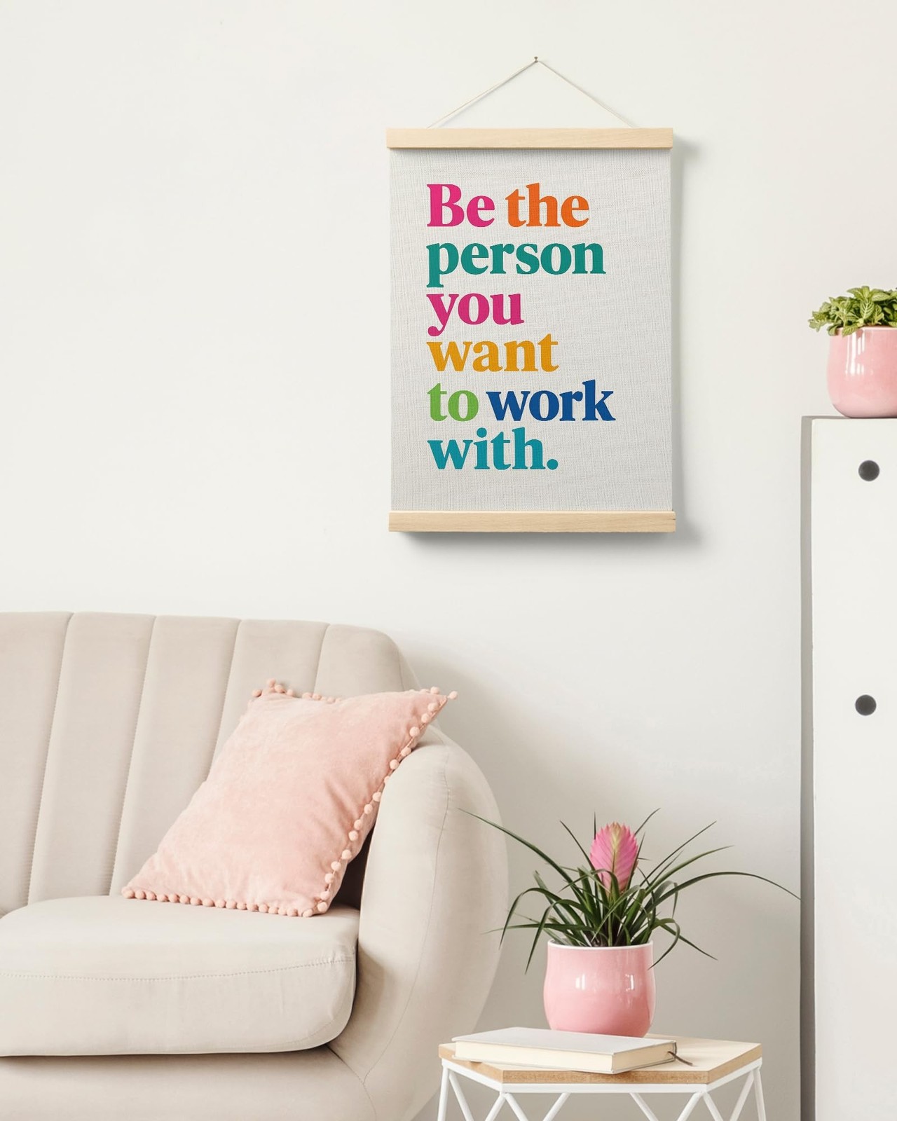 FGFK Inspirational Office Wall Art Poster Hanger Frame, Be the Person You Wan…