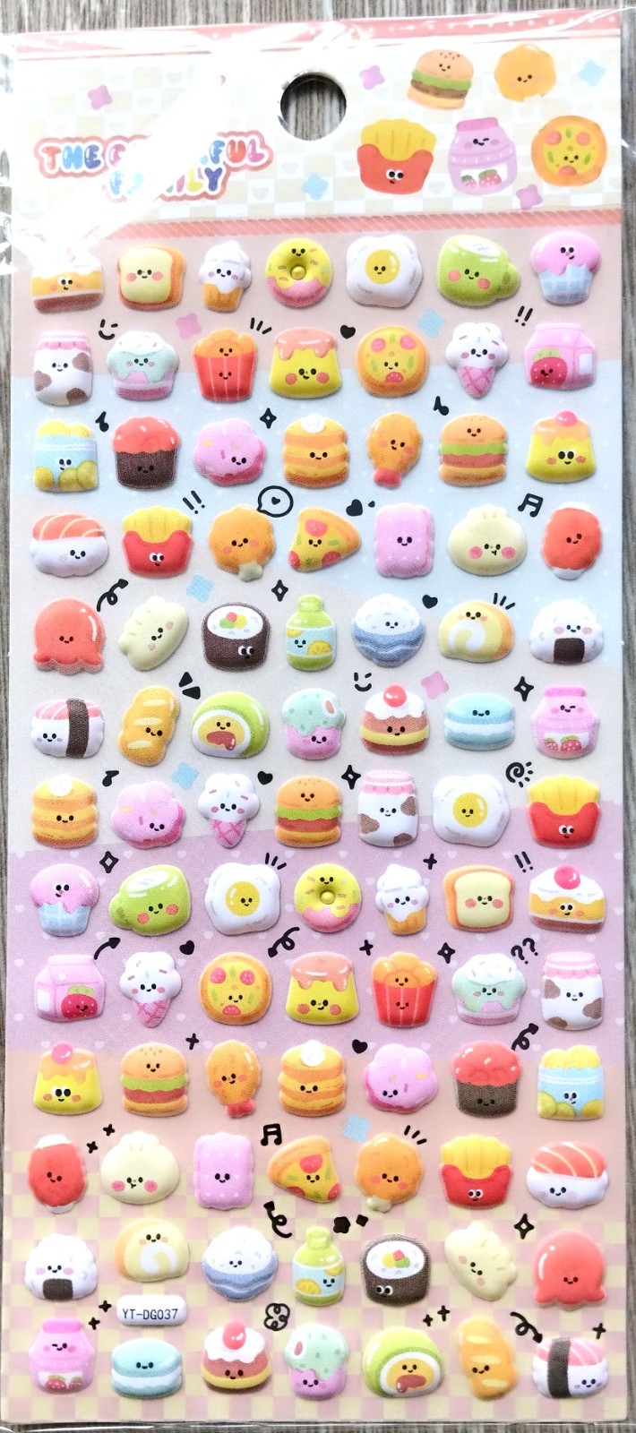The Colorful Family Junk Food PVC Puffy Sticker Burger Pizza Sweets Kids JAPAN