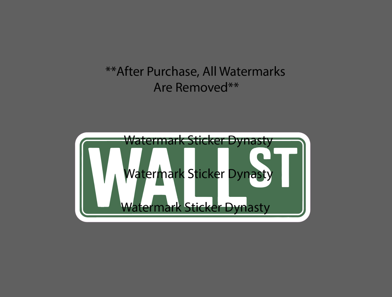 Wall Street Sticker Waterproof Decal Sign Traffic Money Finance NY Gift NEW
