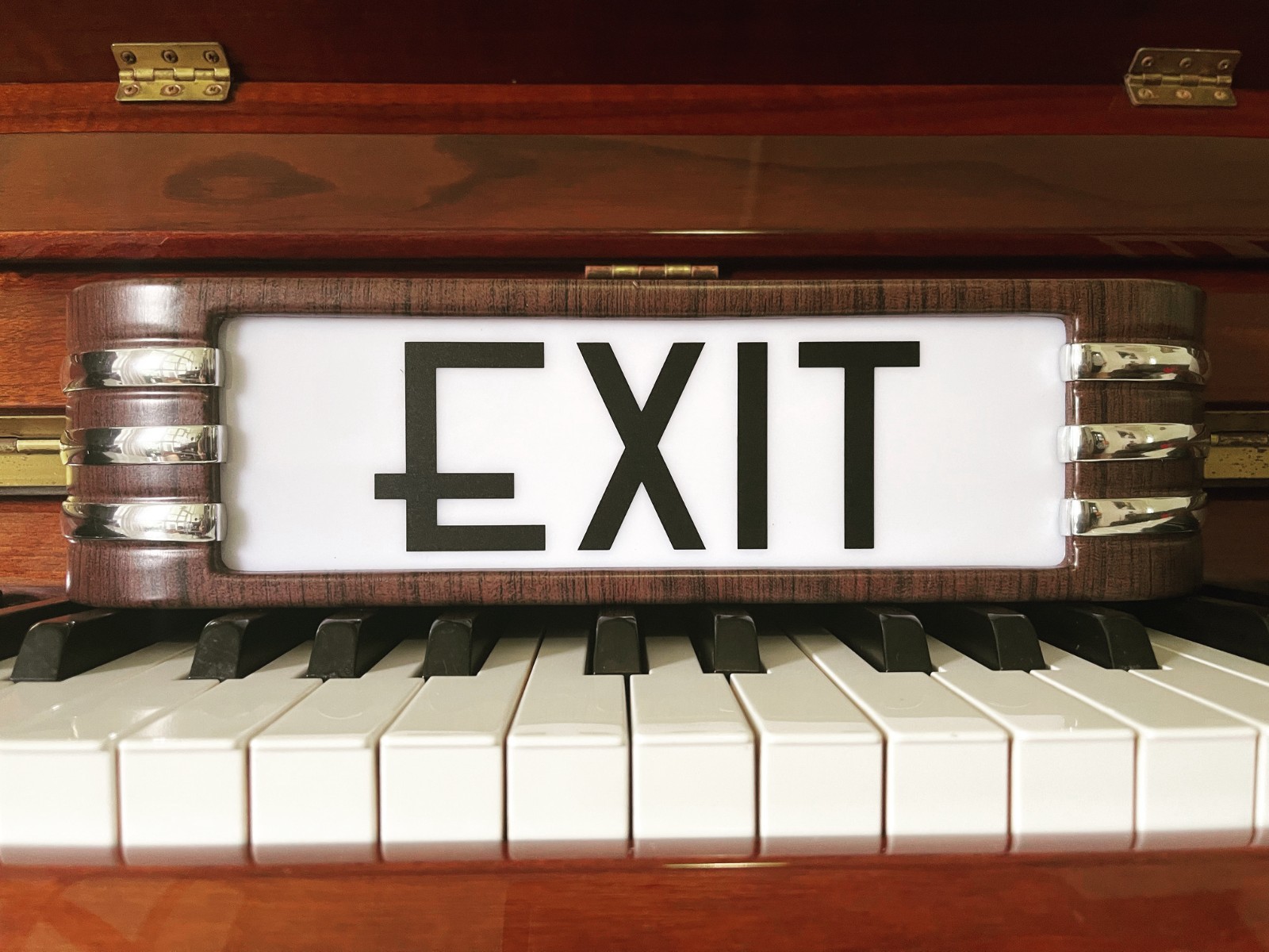 EXIT light up Art Deco style sign Home Decor Faux 14" 120V adapter USA Shipping