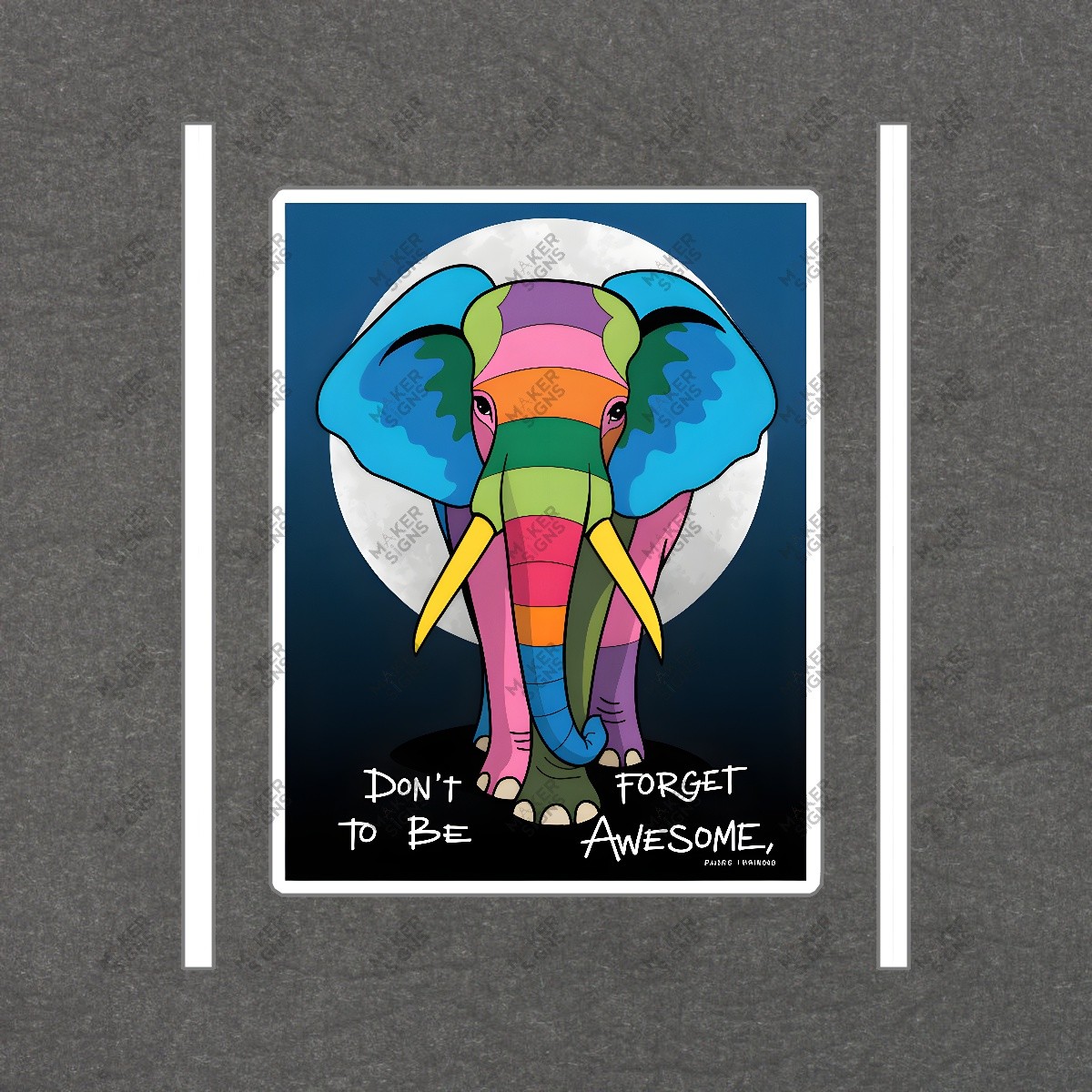 Vibrant Elephant Art Print Colorful Pop Culture Decor Dont Forget to #19123