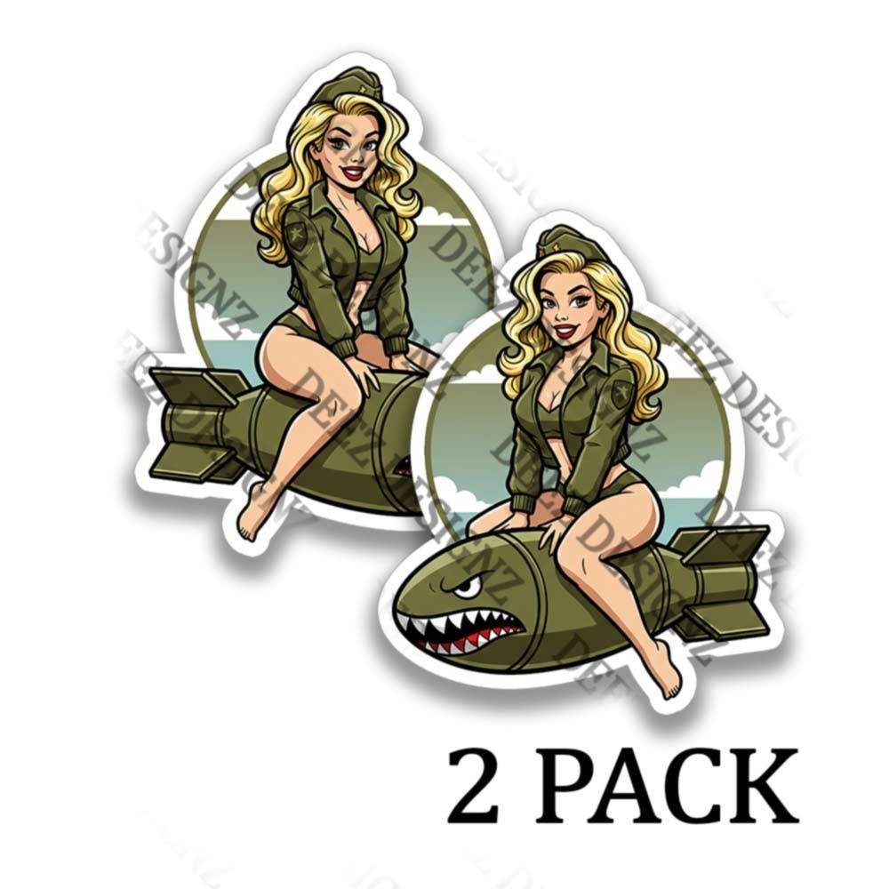 US Airforce Pinup Bomber Stickers Adhesive Pin Up Decals