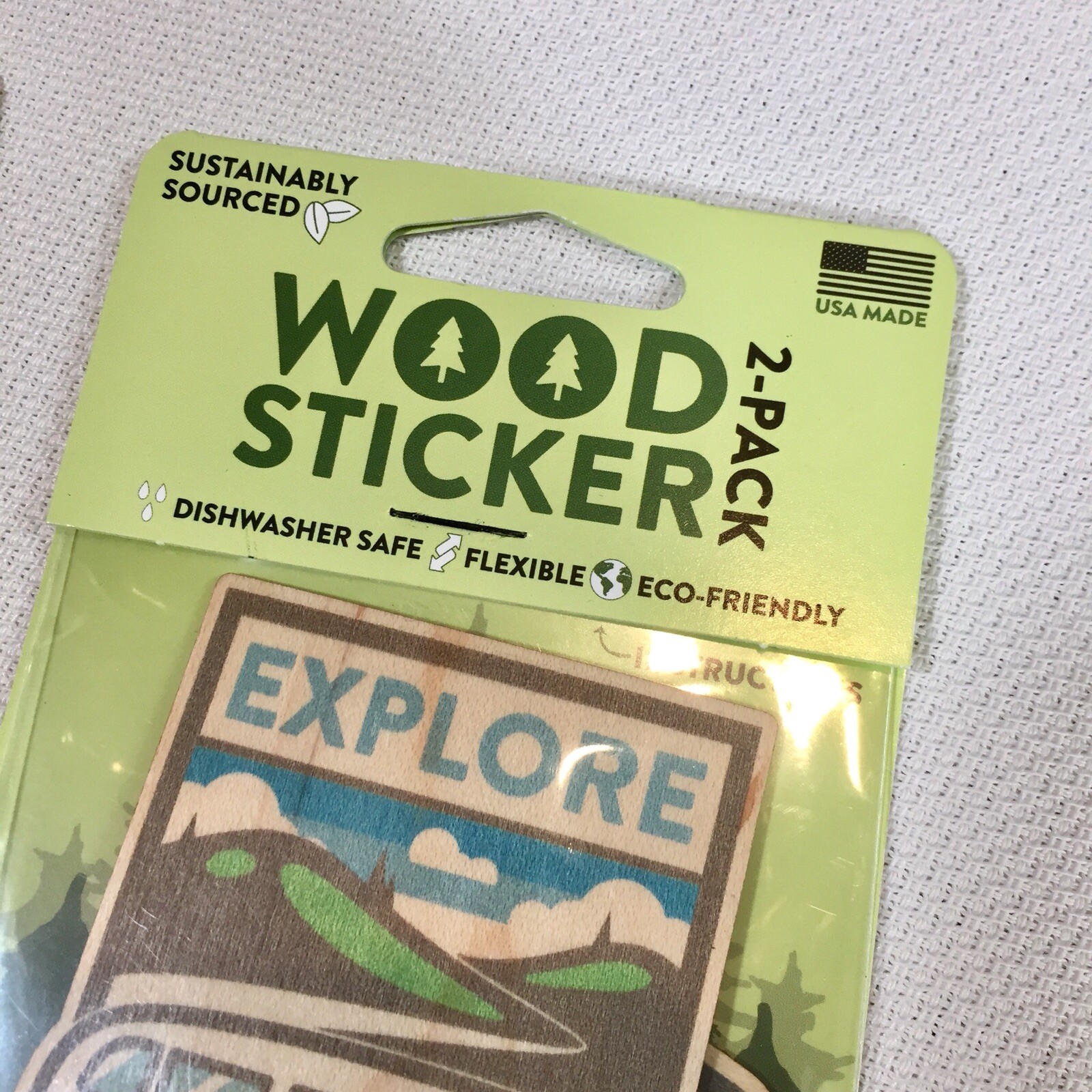 Dust City Wood Stickers 6 Pc Eco-Friendly Adventure Vibes Travel Nature Hiking