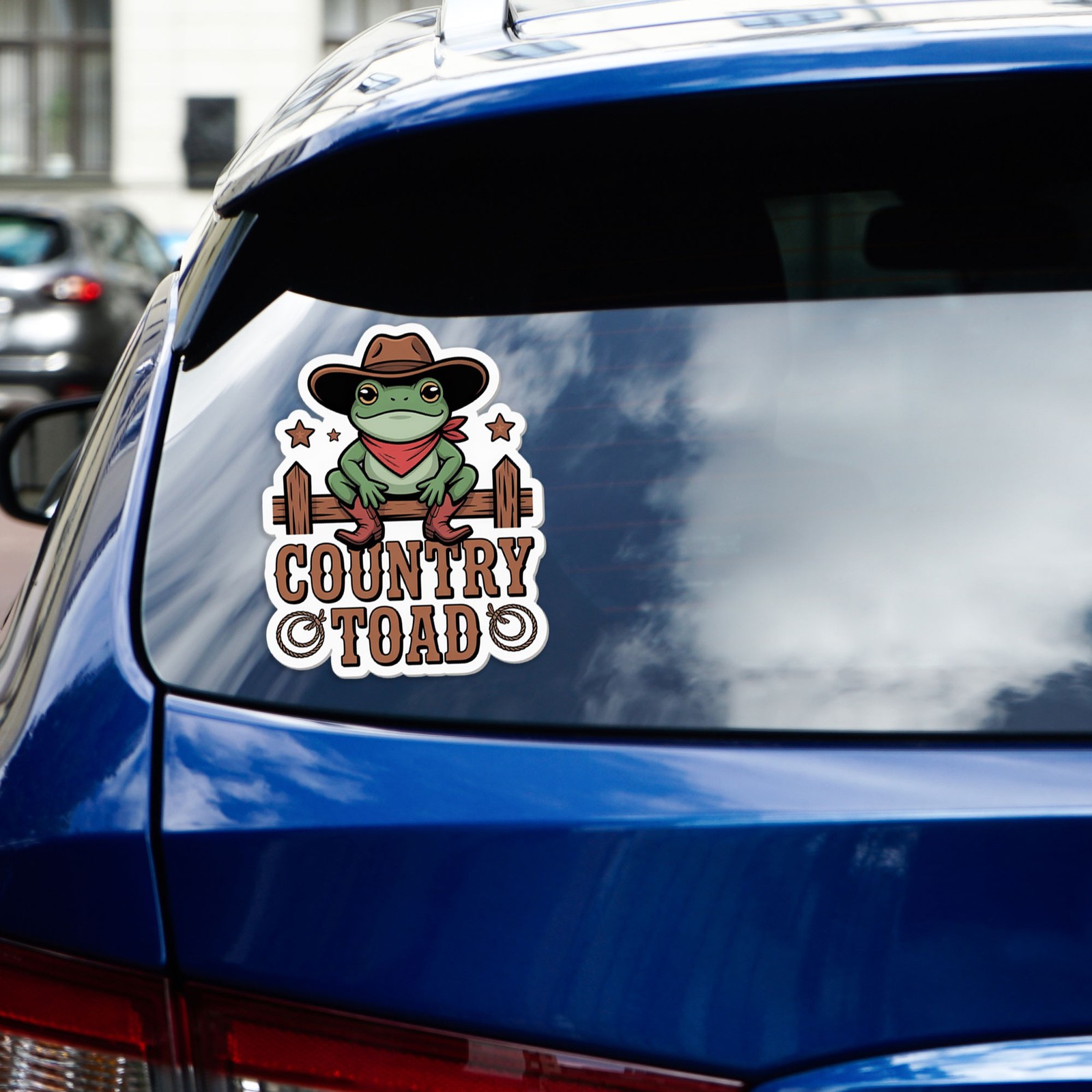 Country Toad Frog – Vinyl Decal Sticker – Car Window Laptop – #1684