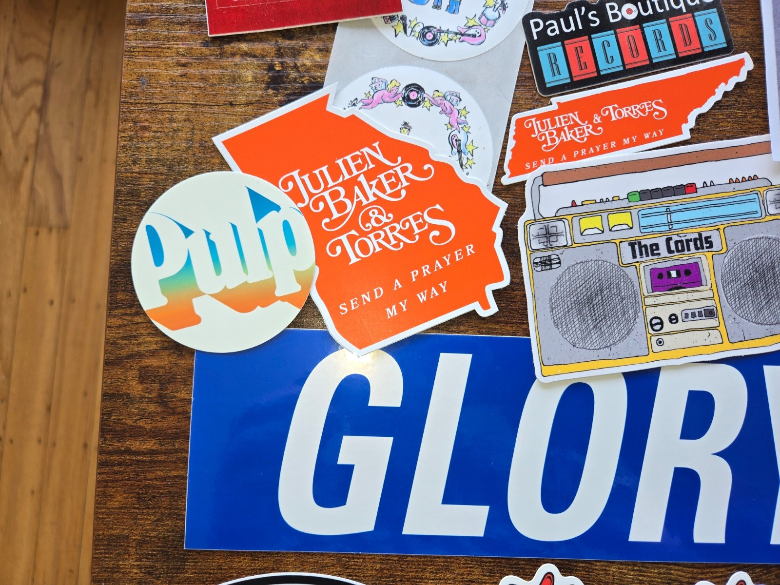 Indie Rock Vinyl Sticker Lot – 19 Stickers (Julien Baker & Torres, Pulp….)