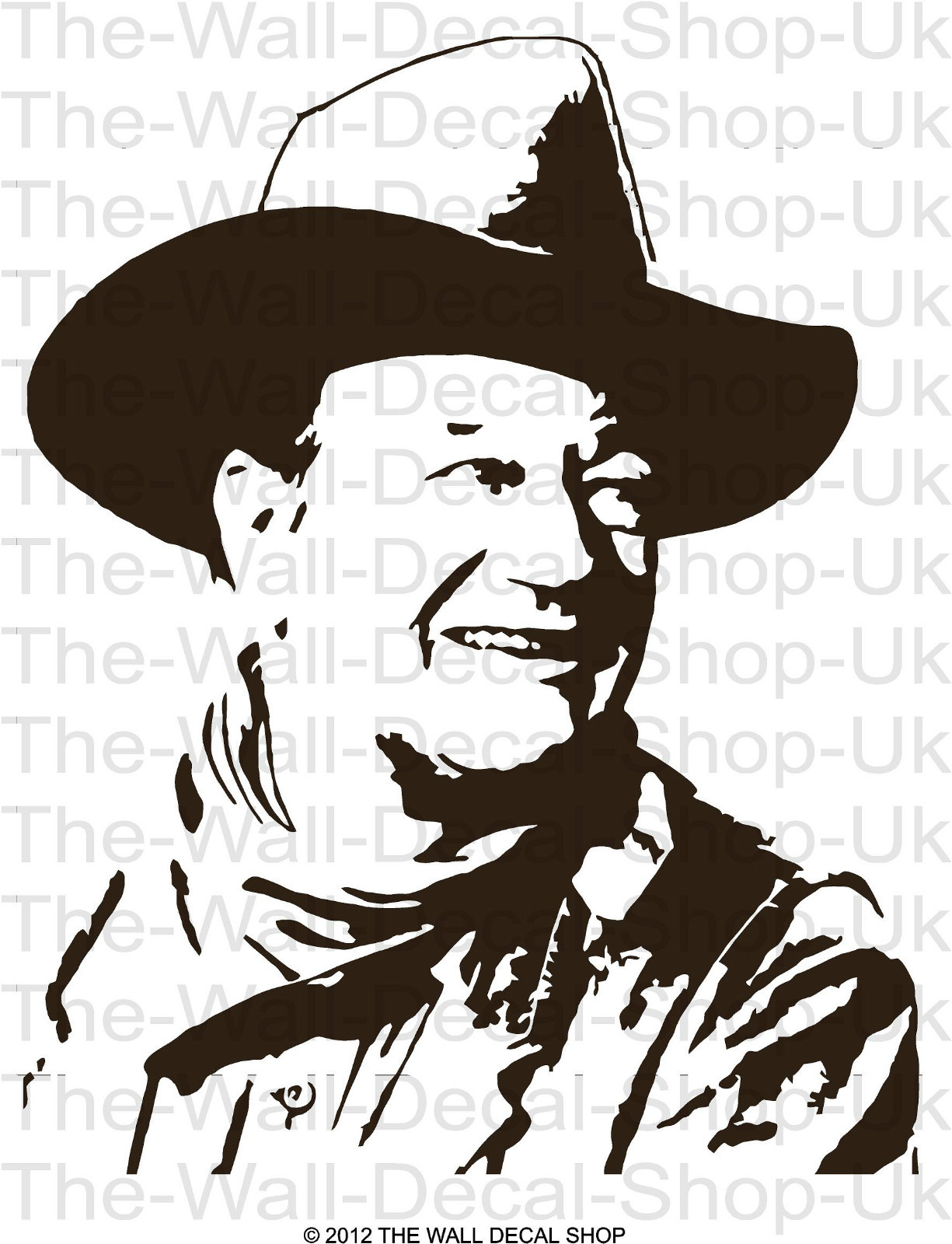 JOHN WAYNE PORTRAIT – WALL ART DECAL STICKER