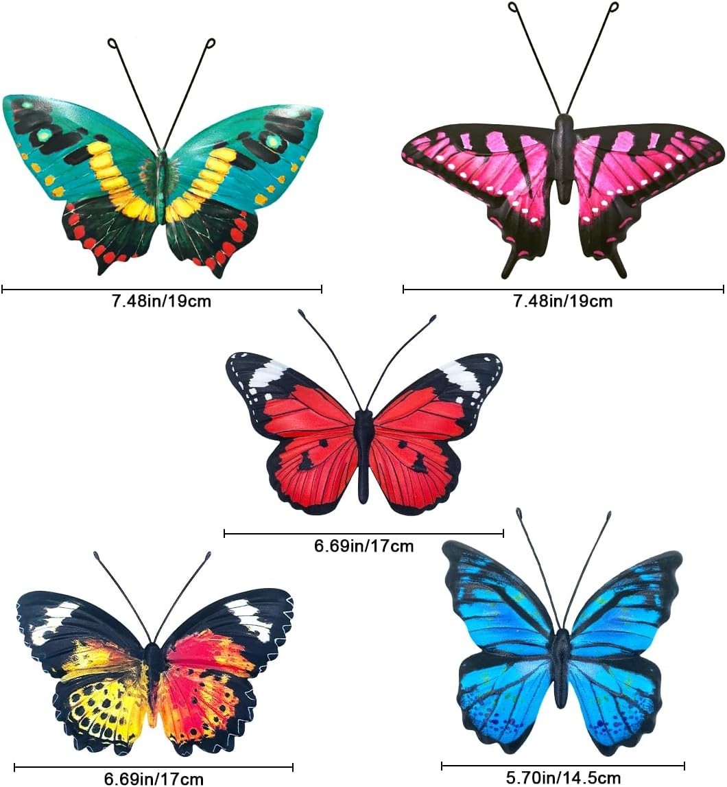 Lifelike 3D Metal Butterfly Wall Art Set – Perfect for Indoor and Outdoor Spaces