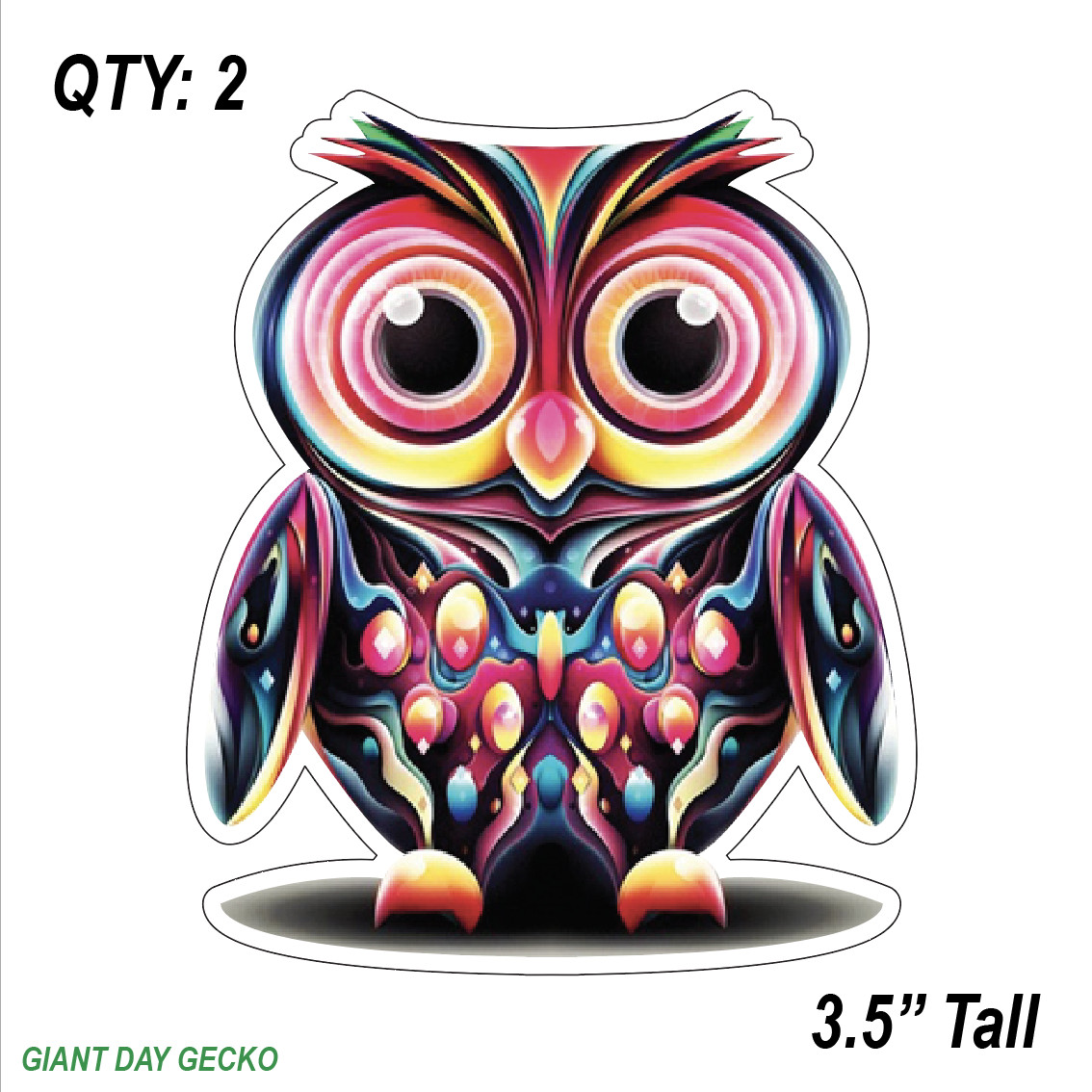 (2) TWO EDC OWLS Vinyl Decal Sticker For Car Laptop Skateboard NEW! Dance Music