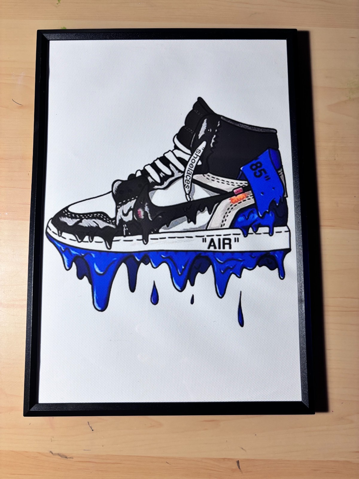 3 Framed Room Art/Poster Drip Styple Air Jordan 1s Graphic Red/Blue/Black