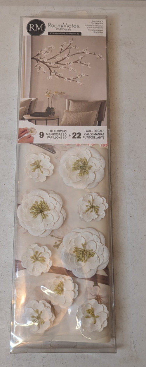 RoomMates Tree Branches w/3D Flowers Peel and Stick Wall Decals