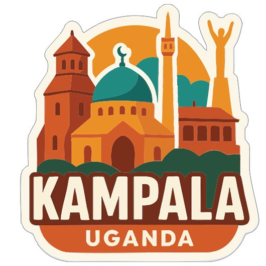 Kampala Uganda Sticker Decal Vinyl Die-Cut City Skyline Landmark Design