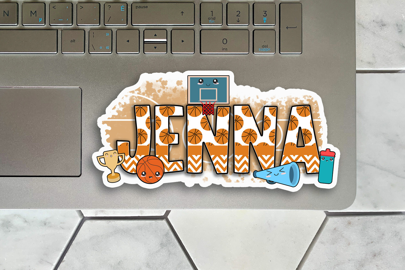 Custom Name Sticker, Personalized Decal, Basketball, Girls, Team Spirit, Sports