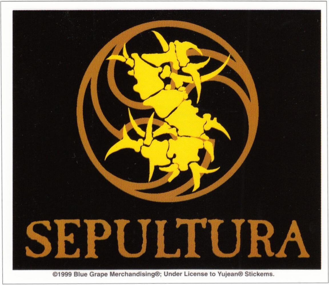 15198 Sepultura Metal Band Bone S Logo In Circle On Black 4.25" Sticker