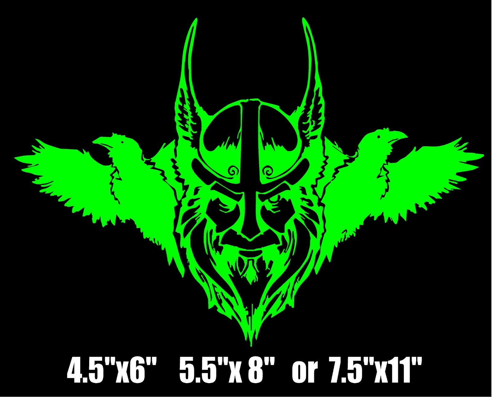 Odin Decal with Ravens Huginn and Muninn Norse Viking car window vinyl sticker